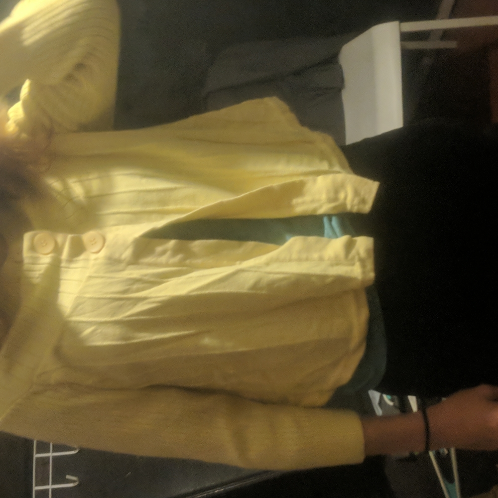 Yellow cardigan